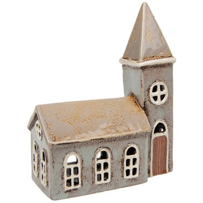 Village Pottery Large Church Tea Light Candle Holder from B&Q