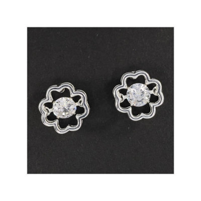 Equilibrium Moving Crystals Silver Plated EarringsClover Stud from B&Q