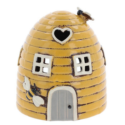 Village Pottery Beehive Dome House Tea Light HolderYellow from B&Q
