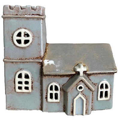 Village Pottery Norman Church Tea Light Holder from B&Q