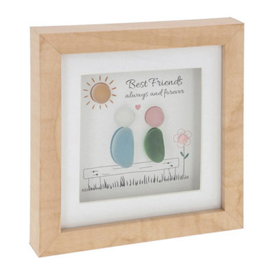Pebble Glass Square PlaqueBest Friend from B&Q