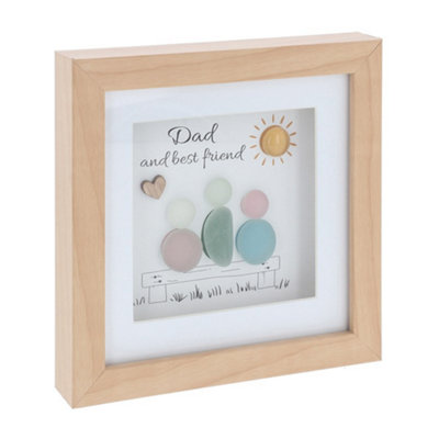 Pebble Glass Square PlaqueDad from B&Q