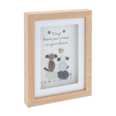 Pebble Glass PlaqueDogs Leave Paw Prints from B&Q