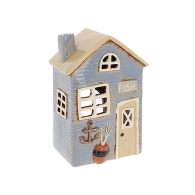 Village Pottery Pale Blue Beach House Tealight Holder JD350080 - Image 5