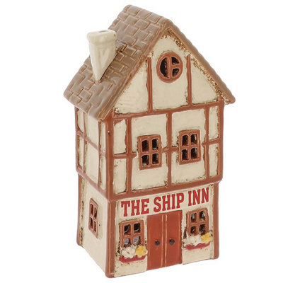 Village Pottery Tudor The Ship Inn Tea Light Holder from B&Q