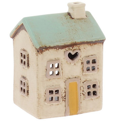 Village Pottery Mini Heart House Tea Light HolderCream from B&Q