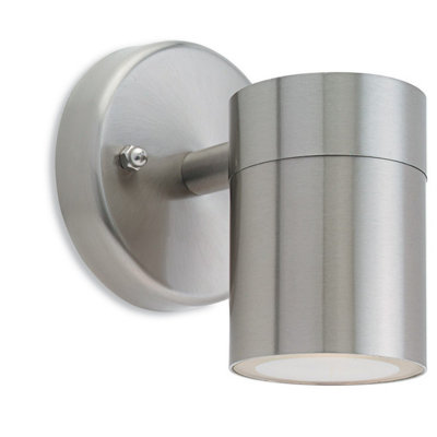 B&Q -  Luminosa Fusion 1 Light Single Wall Light Stainless Steel Ip44Gu10