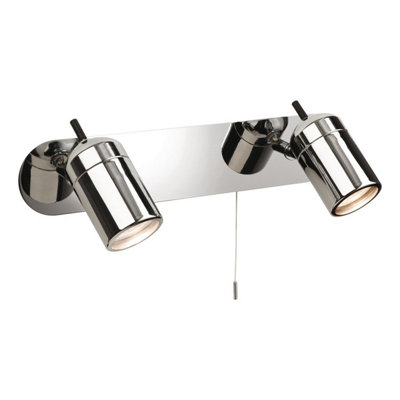 B&Q -  Luminosa Atlantic 2 Light Spotlights Bar Switched Bathroom Ceiling Light Chrome Ip44Gu10