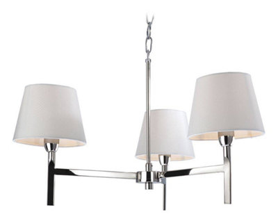 Luminosa Lighting Luminosa Transition 3 Light Multi Arm Ceiling Pendant Light Polished Stainless SteelCreamE14 from B&Q