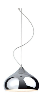 Luminosa Lighting Luminosa Carla 1 Light Dome Ceiling Pendant ChromeE27 from B&Q