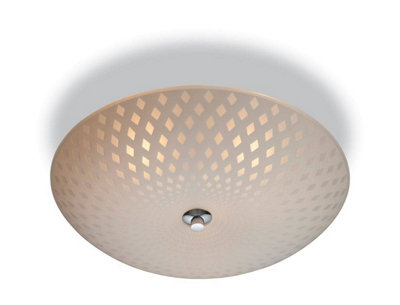 Luminosa Lighting Luminosa Celine 3 Light Semi Flush Ceiling Light Opal GlassDecorative PatternE14 from B&Q