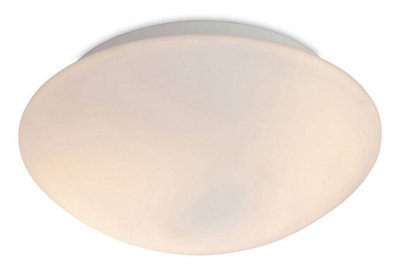 Luminosa Lighting Luminosa Vento 2 Light Flush Round Bathroom Ceiling Light Opal Glass Ip44E27 from B&Q