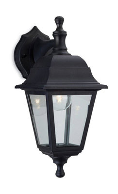 Luminosa Lighting Luminosa Oslo 1 Light Outdoor Wall LanternUplight/downlight Black Resin Ip44E27 from B&Q