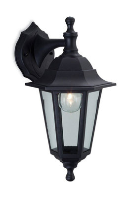 Luminosa Lighting Luminosa Malmo 1 Light Outdoor Wall LanternUplight/downlight Black Resin Ip44E27 from B&Q