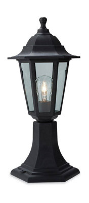 Luminosa Lighting Luminosa Malmo 1 Light Pedstal LanternPillar Black Resin Ip44E27 from B&Q