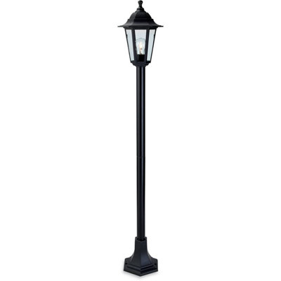 Luminosa Lighting Luminosa Malmo 1 Light Post Lantern Black Resin Ip44E27 from B&Q