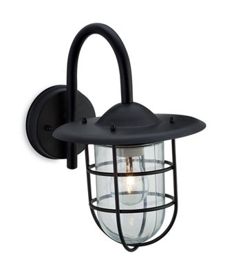 Luminosa Lighting Luminosa Cage 1 Light Wall Light Black Ip44E27 from B&Q