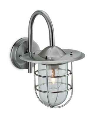 Luminosa Lighting Luminosa Cage 1 Light Wall Light Stainless Steel Ip44E27 from B&Q