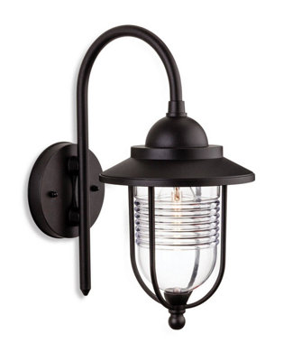 Luminosa Lighting Luminosa Oregon 1 Light Outdoor Wall Lantern Black Ip44E27 from B&Q