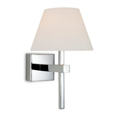 B&Q -  Luminosa Fabio 1 Light Bathroom Wall Light ChromeOpal Glass Ip44G9