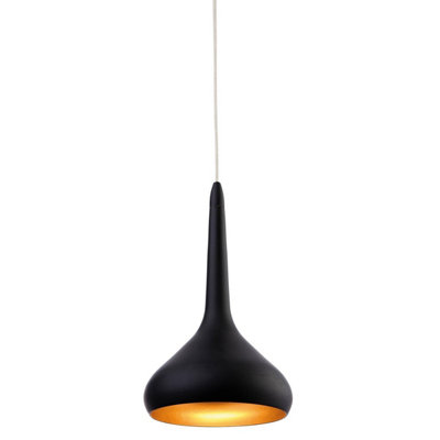 B&Q -  Luminosa Bar Led Ceiling Pendant BlackGold Inside