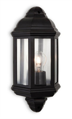 Luminosa Lighting Luminosa Park 1 Light Outdoor Wall Lantern Black Polycarbonate Ip44E27 from B&Q