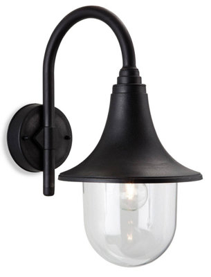 Luminosa Lighting Luminosa Astra 1 Light LanternWall Light Black Resin Ip44E27 from B&Q