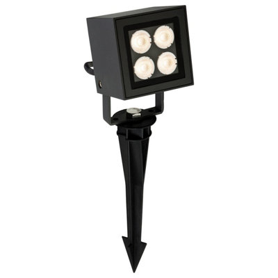B&Q -  Luminosa Led 4 Light Outdoor Wall Light & Spike Spot Graphite Ip54