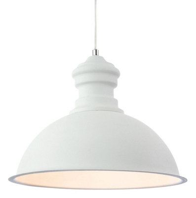 Luminosa Lighting Luminosa Aztec 1 Light Dome Ceiling Pendant Rough Sand WhiteE27 from B&Q