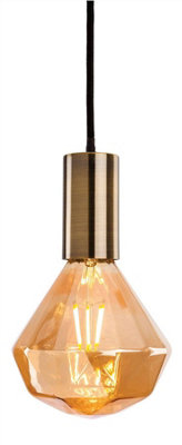 Luminosa Lighting Luminosa Hudson 1 Light Ceiling Pendant Antique BrassE27 from B&Q