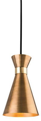 Luminosa Lighting Luminosa Ohio 1 Light Ceiling Pendant Antique GoldBrassE27 from B&Q