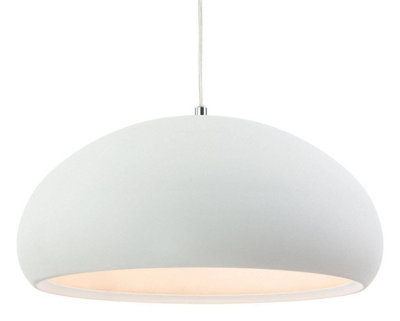 Luminosa Lighting Luminosa Costa 1 Light Dome Ceiling Pendant Rough Sand WhiteE27 from B&Q