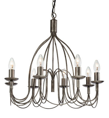 Luminosa Lighting Luminosa Regency 8 Light Chandelier Antique SilverE14