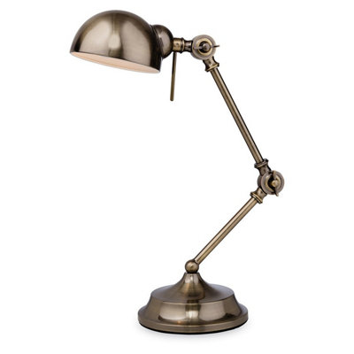B&Q -  Luminosa Beau 1 Light Table Lamp Antique BrassE14