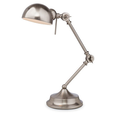 B&Q -  Luminosa Beau 1 Light Table Lamp Brushed SteelE14
