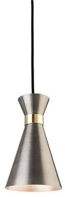 Luminosa Lighting Luminosa Ohio 1 Light Ceiling Pendant Antique SilverBrassE27 from B&Q