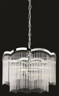 Luminosa Lighting Luminosa Opera 2 Light Ceiling Pendant ChromeClear Glass RodsE14