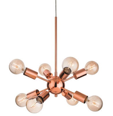 Luminosa Lighting Luminosa Alfa 8 Light Multi Arm Ceiling Pendant CopperE27 from B&Q