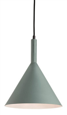 Luminosa Lighting Luminosa Everest 1 Light Dome Ceiling Pendant Green With White InsideE27 from B&Q