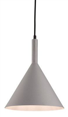 Luminosa Lighting Luminosa Everest 1 Light Dome Ceiling Pendant Grey With White InsideE27 from B&Q