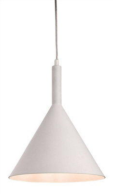 Luminosa Lighting Luminosa Everest 1 Light Dome Ceiling Pendant White With White InsideE27 from B&Q