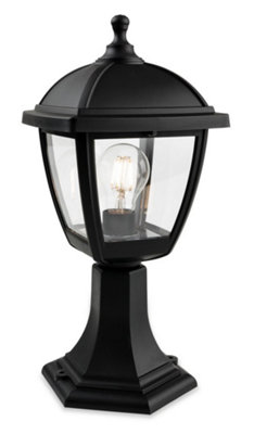 Luminosa Lighting Luminosa Palma Outdoor Pedestal Light 4 Panel Black Ip44E27 from B&Q