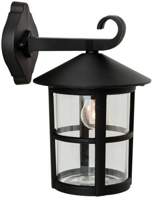 Luminosa Lighting Luminosa Stratford 1 Light Outdoor Wall LanternDownlight Black Ip44E27 from B&Q