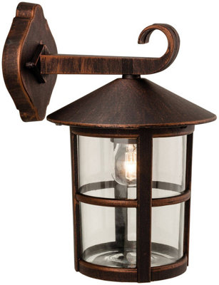 Luminosa Lighting Luminosa Stratford 1 Light Outdoor Wall Lantern Downlight Bronze Ip44E27