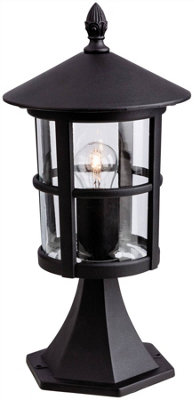 Luminosa Lighting Luminosa Stratford 1 Light Outdoor Lantern Pillar Black Ip44E27 from B&Q