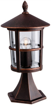 Luminosa Lighting Luminosa Stratford 1 Light Outdoor Lantern Pillar Bronze Ip44E27