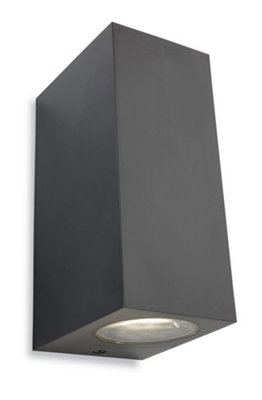 Luminosa Lighting Luminosa Hawk Outdoor Up Down Twin Light Graphite Ip54Gu10 from B&Q