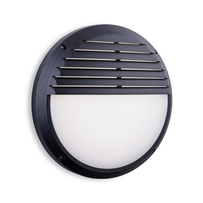 Luminosa Lighting Luminosa Luca Outdoor Integrated Led Bulkheads Round Black Ip65 from B&Q