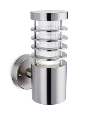 Luminosa Lighting Luminosa Tamar Outdoor Integrated Led Modern Wall Light Stainless Steel Ip44 from B&Q