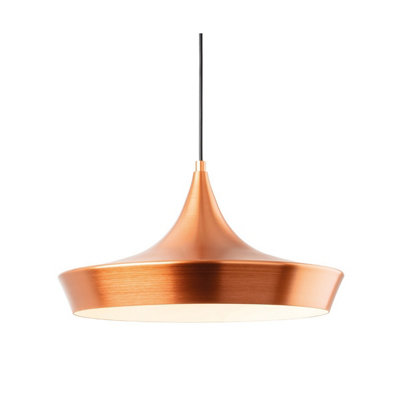 B&Q -  Luminosa Leo Dome Pendant Light Brushed Copper
